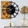 Wallity Reloj de pared decorativo de madera Nogal y Negro